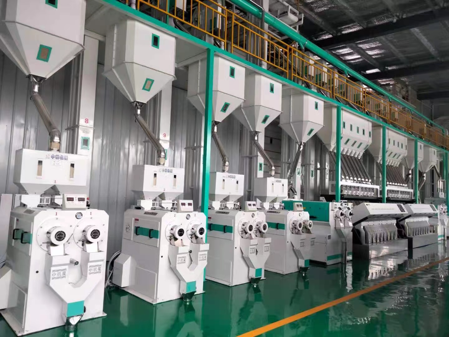 Refined rice processing production lines